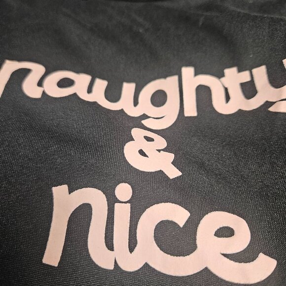 Harper & Ivy L Black with pink writing "Naughty & Nice" long sleeve t-shirt - Picture 4 of 5
